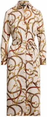Lauren Ralph Lauren Košeľové šaty 'FAYELLA'  krémová / karamelová / tmavošedá / červená