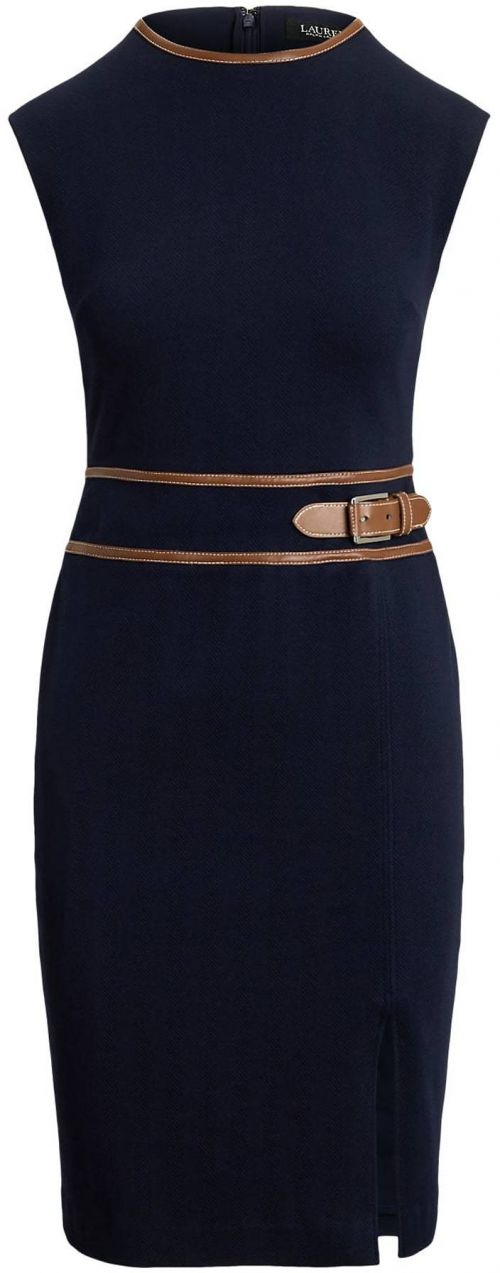 Lauren Ralph Lauren Puzdrové šaty 'KIRENA'  tmavomodrá / hnedá