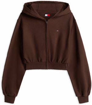 Tommy Jeans Tepláková bunda  čokoládová