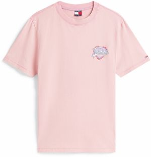 Tommy Jeans Tričko  modrá / svetloružová / červená / biela