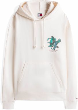Tommy Jeans Mikina 'NOVELTY'  zelená / fialová / čierna / biela