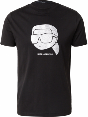 Karl Lagerfeld Tričko  čierna / strieborná