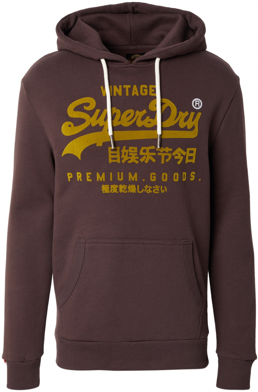 Superdry Mikina  čokoládová / horčicová