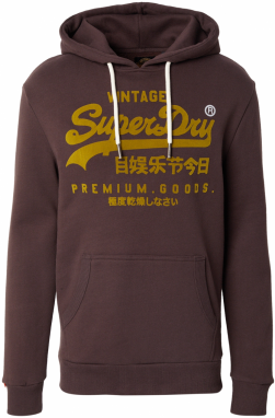 Superdry Mikina  čokoládová / horčicová