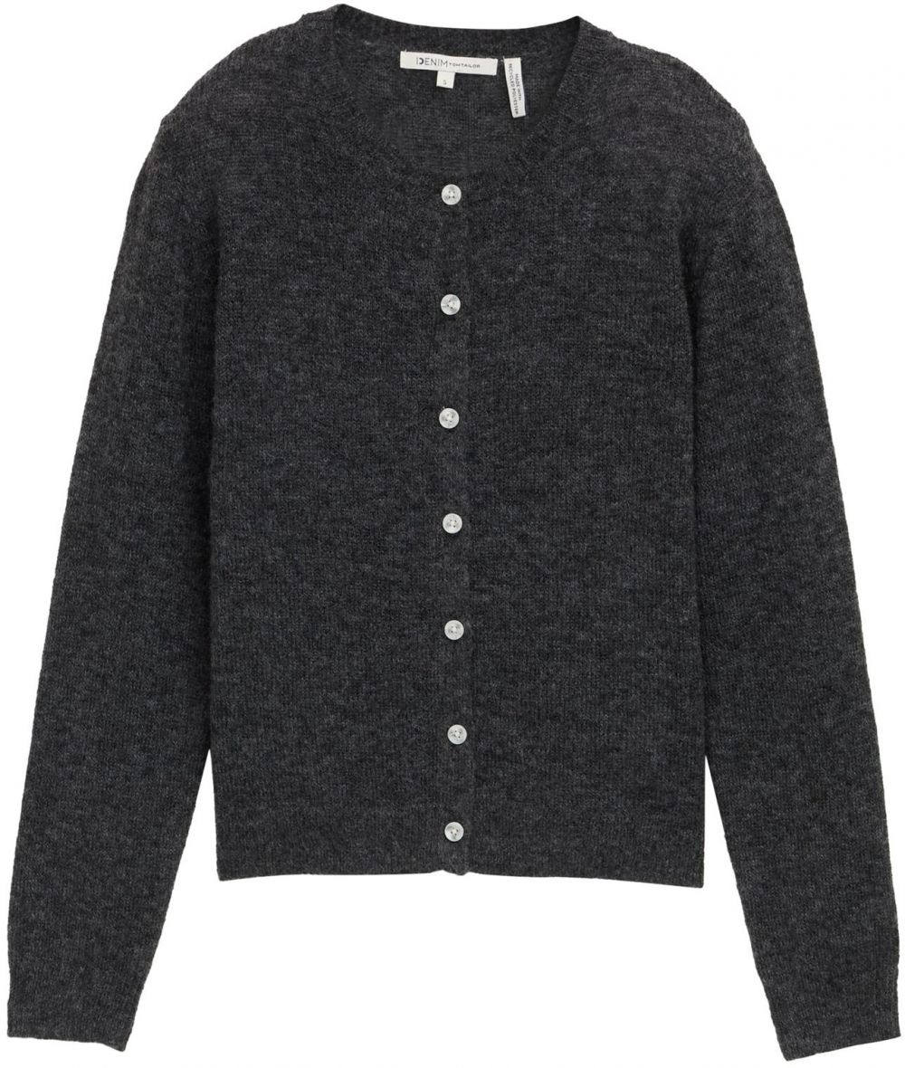 TOM TAILOR DENIM Kardigán  sivá melírovaná