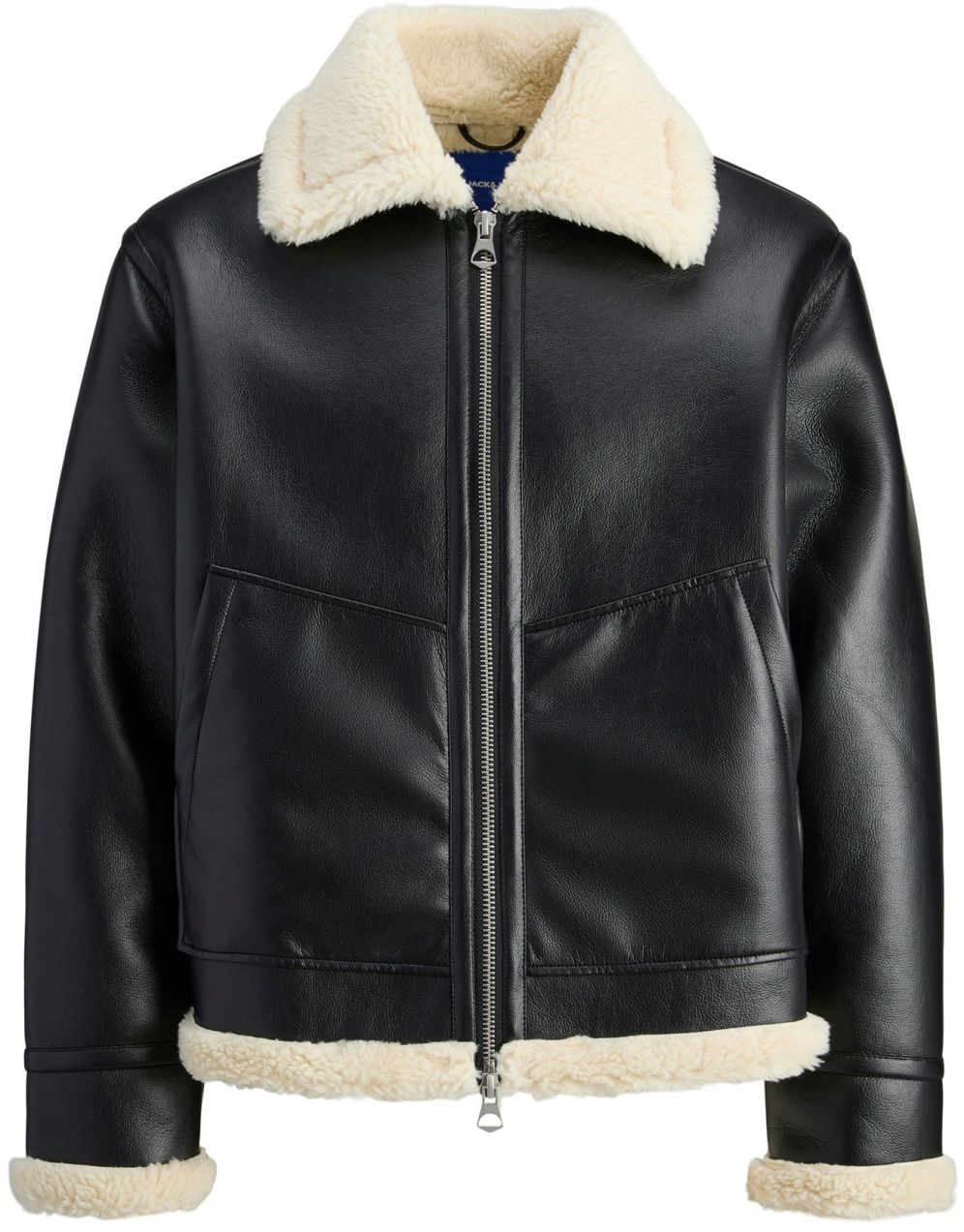 JACK & JONES Prechodná bunda 'JORLIVERPOOL'  krémová / čierna