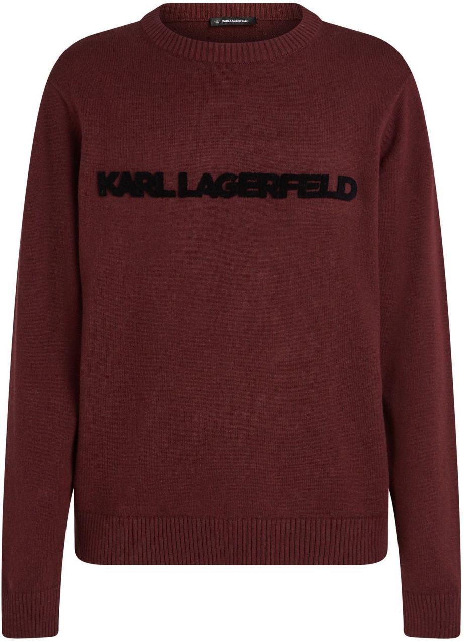 Karl Lagerfeld Sveter  vínovo červená / čierna