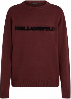 Karl Lagerfeld Sveter  vínovo červená / čierna