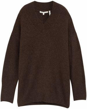 TOM TAILOR DENIM Sveter  tmavohnedá