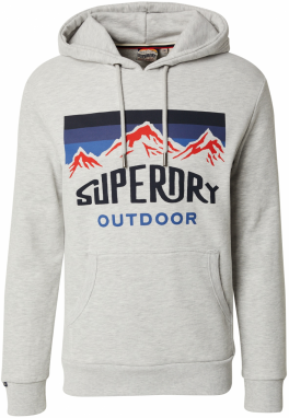 Superdry Mikina 'Mountain'  enciánová / sivá melírovaná / červená / čierna