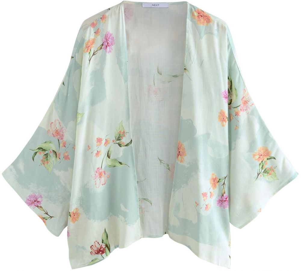 Next Kimono  zelená / mätová / oranžová / svetloružová