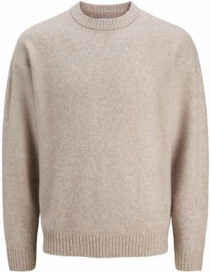 JACK & JONES Sveter 'JJESoho Ollie'  béžová melírovaná