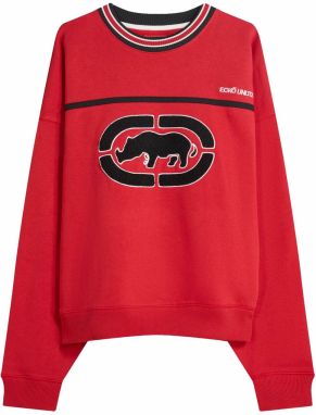 Bershka Mikina  červená / čierna / biela