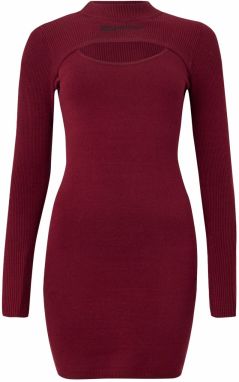 KARL LAGERFELD JEANS Pletené šaty  burgundská / čierna