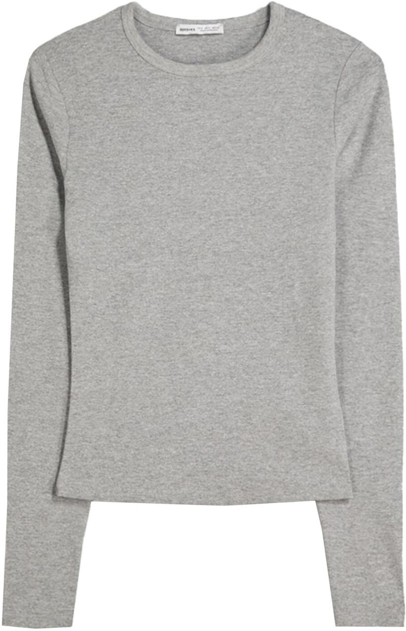 Bershka Tričko  sivá melírovaná