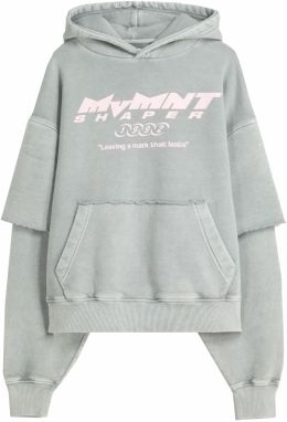 Bershka Mikina  svetlosivá / svetloružová