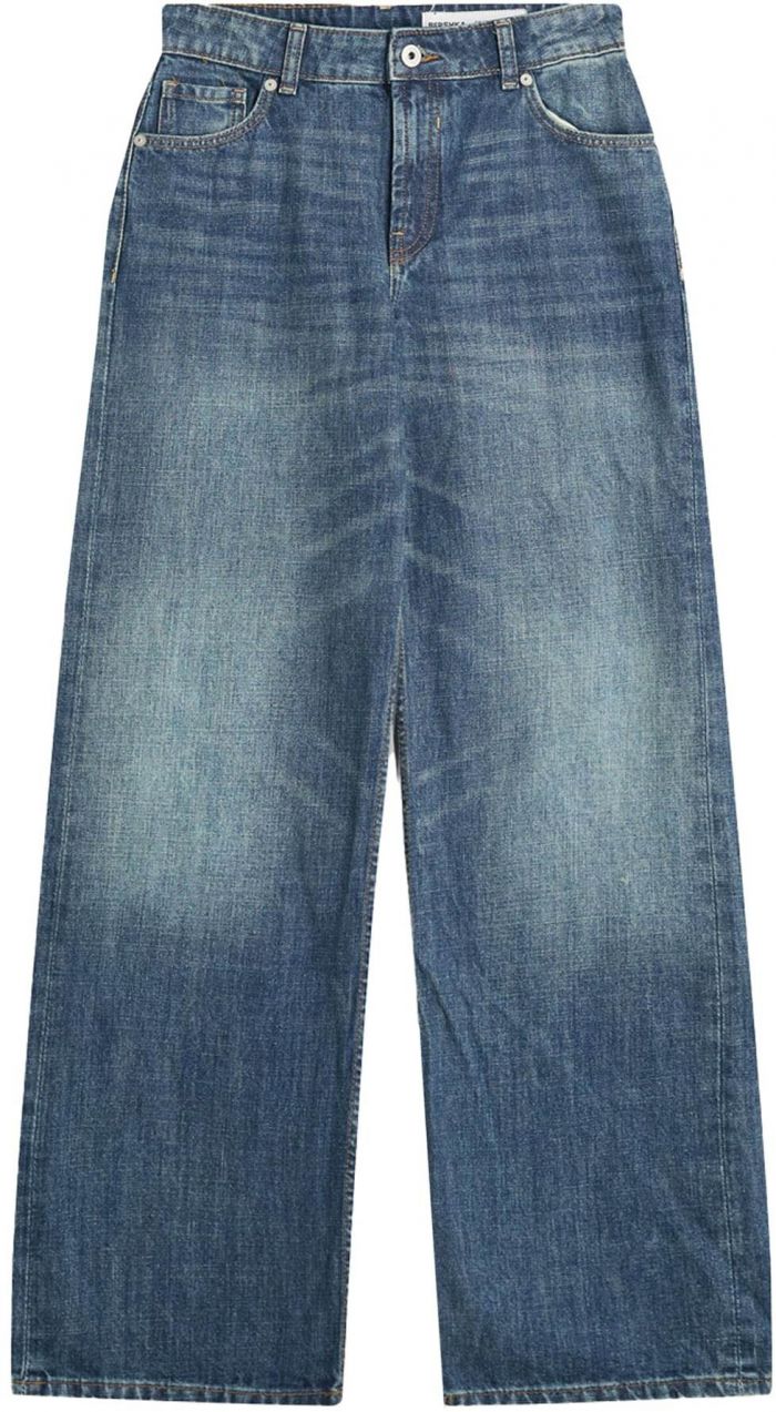 Bershka Džínsy  modrá denim