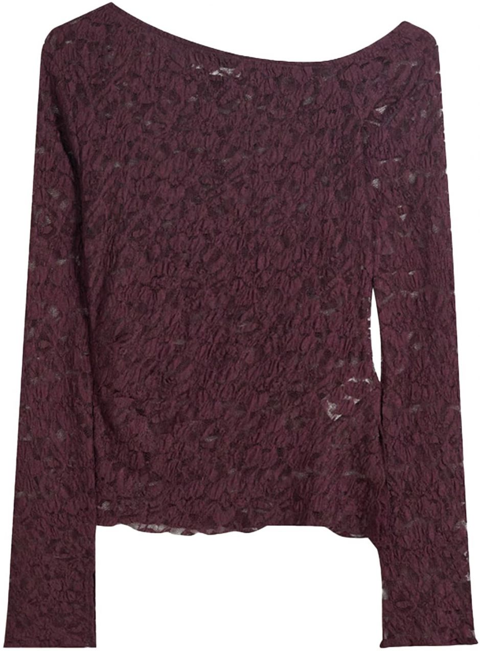 Bershka Tričko  vínovo červená