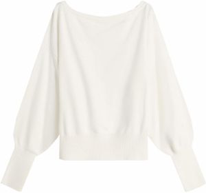 Bershka Sveter  biela ako vlna