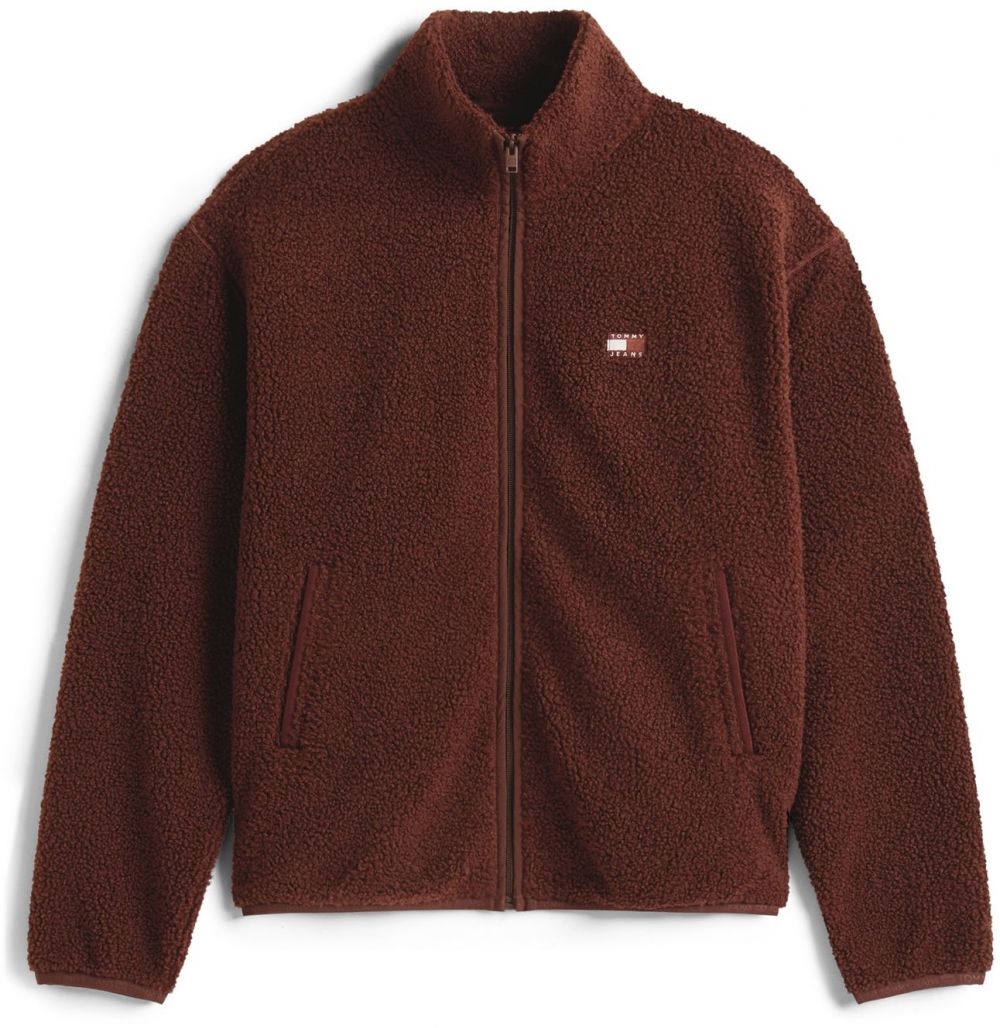 Tommy Jeans Flisová bunda  hnedá
