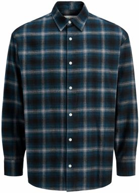 JACK & JONES Košeľa  tmavomodrá / sivá / čierna