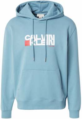 Calvin Klein Jeans Mikina  svetlomodrá / červená / biela