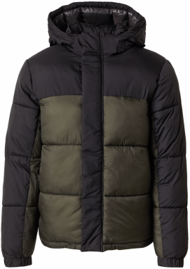 JACK & JONES Prechodná bunda 'JCOUNION'  tmavozelená / čierna