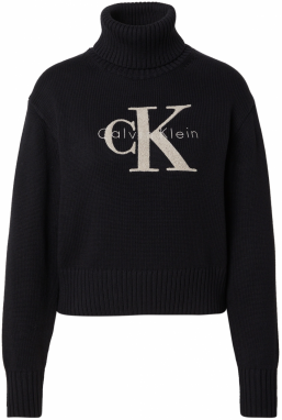 Calvin Klein Jeans Sveter 'Chenille'  tmelová / čierna