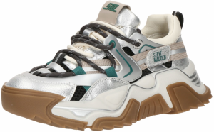 STEVE MADDEN Nízke tenisky 'Kingdom 2.0'  svetlobéžová / petrolejová / čierna / strieborná