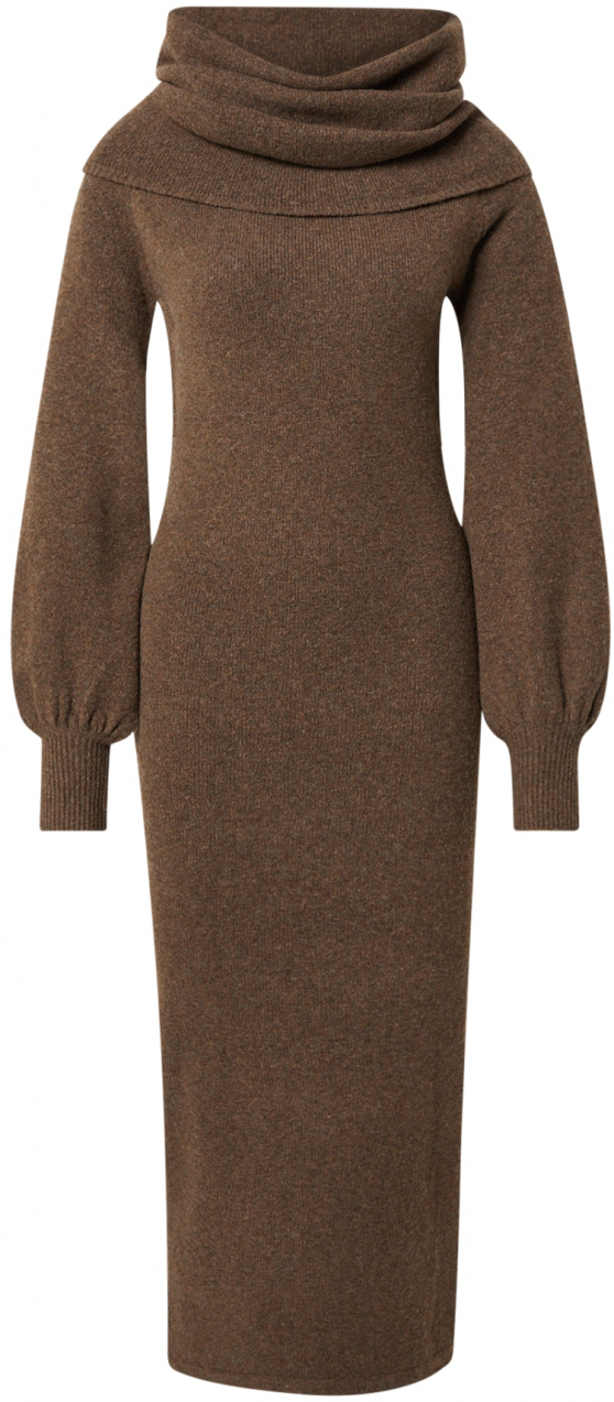 noar studios Pletené šaty 'OFF-SHOULDER KNIT'  tmavošedá