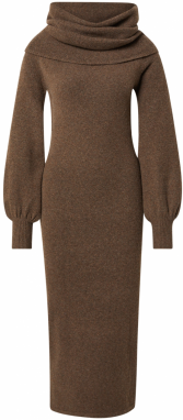 noar studios Pletené šaty 'OFF-SHOULDER KNIT'  tmavošedá