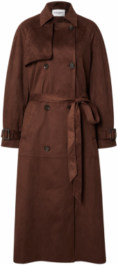 noar studios Prechodný kabát 'SUEDE COAT'  hnedá