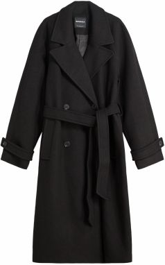 Bershka Prechodný kabát  čierna