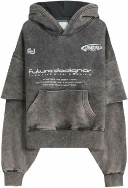 Bershka Mikina  sivá / tmavosivá