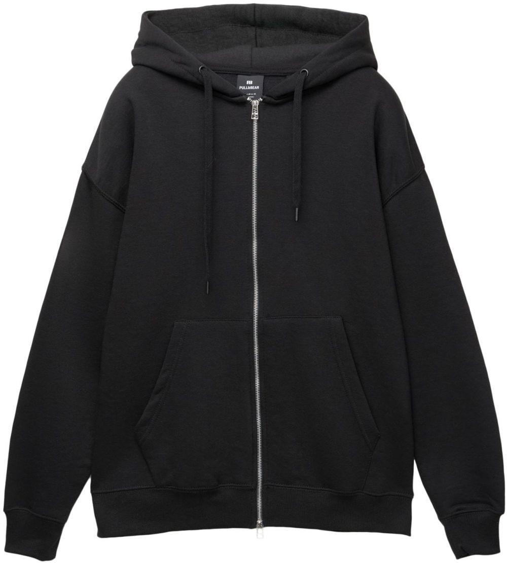Pull&Bear Tepláková bunda  čierna