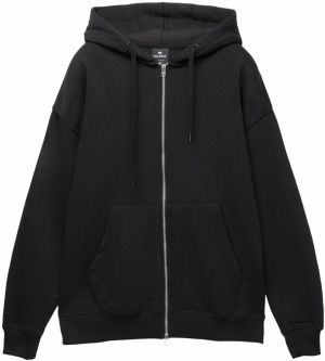 Pull&Bear Tepláková bunda  čierna