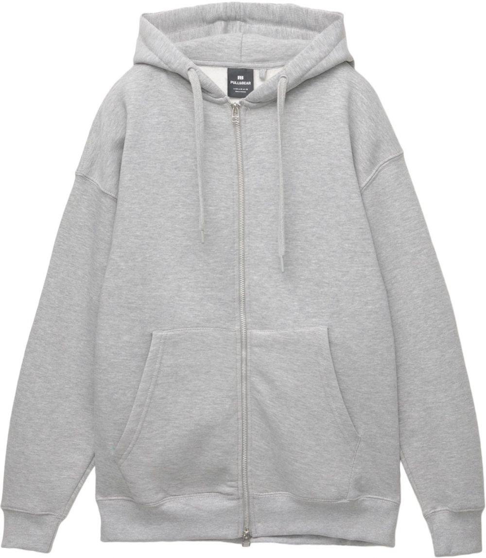 Pull&Bear Tepláková bunda  sivá melírovaná