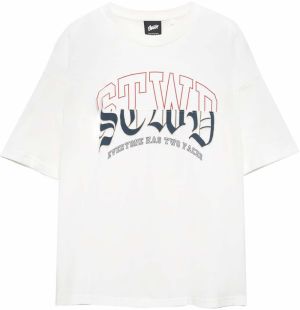 Pull&Bear Tričko  námornícka modrá / svetlooranžová / biela