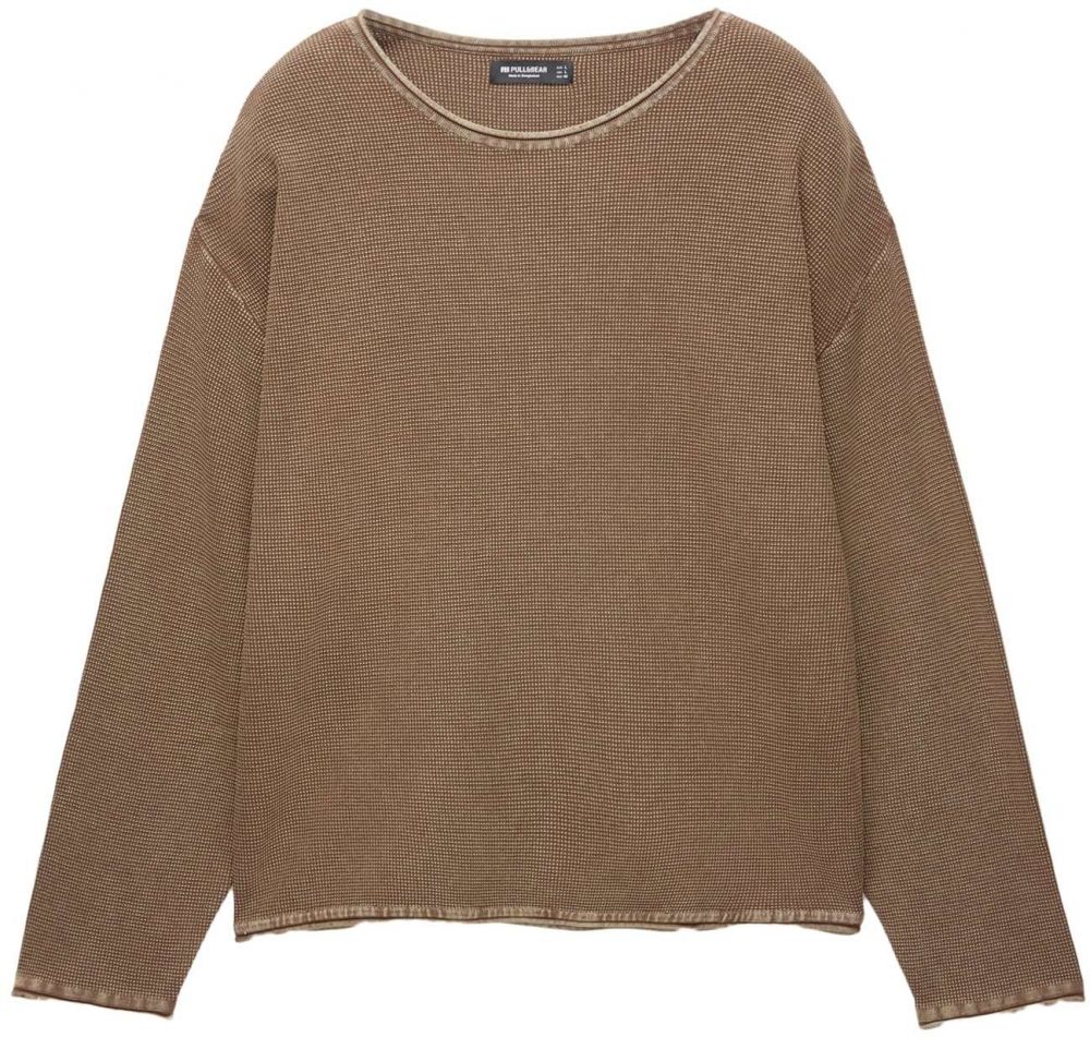 Pull&Bear Sveter  béžová / hnedá