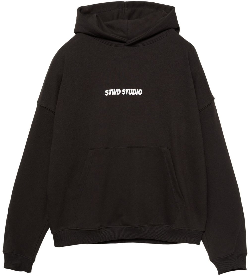 Pull&Bear Mikina 'STWD STUDIO'  čierna / biela