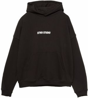 Pull&Bear Mikina 'STWD STUDIO'  čierna / biela
