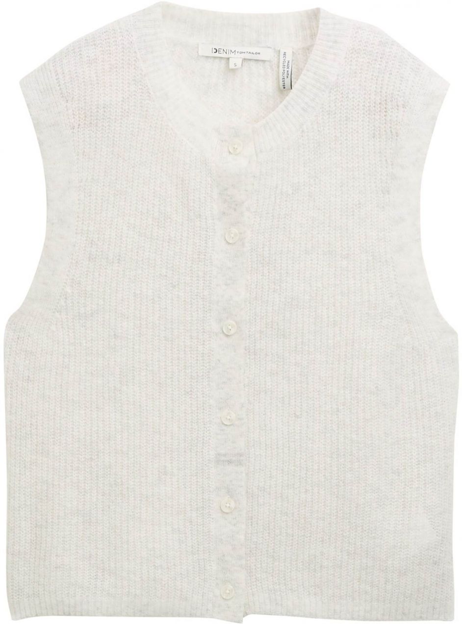 TOM TAILOR DENIM Vesta  biela ako vlna