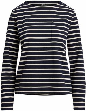 Lauren Ralph Lauren Tričko 'CREVAN'  krémová / námornícka modrá