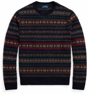 Polo Ralph Lauren Sveter  námornícka modrá / citrónová / jedľová / vínovo červená