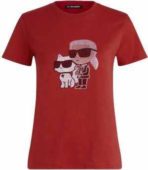 Karl Lagerfeld Tričko 'IKON'  červená / biela