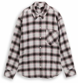 TOM TAILOR DENIM Blúzka  hnedá / biela