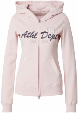 HOLLISTER Tepláková bunda  rosé / čierna / biela