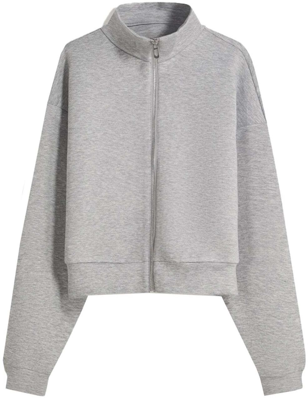 Bershka Tepláková bunda  sivá melírovaná