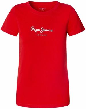 Pepe Jeans Tričko 'New Virginia'  červená / biela