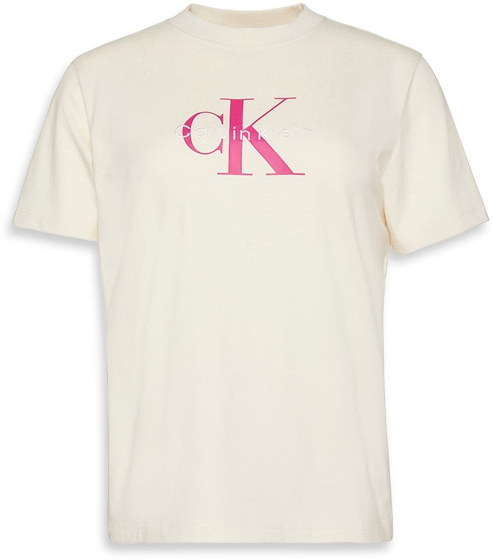 Calvin Klein Jeans Tričko  nebielená / tmavoružová / biela